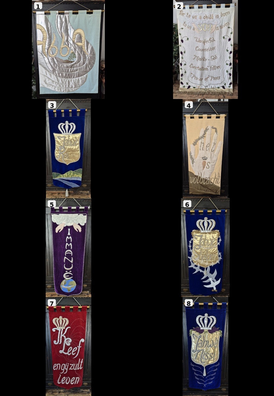 14 Christelijke vaandels + kamerscherm – Maruska Deckwitz, Ophalen