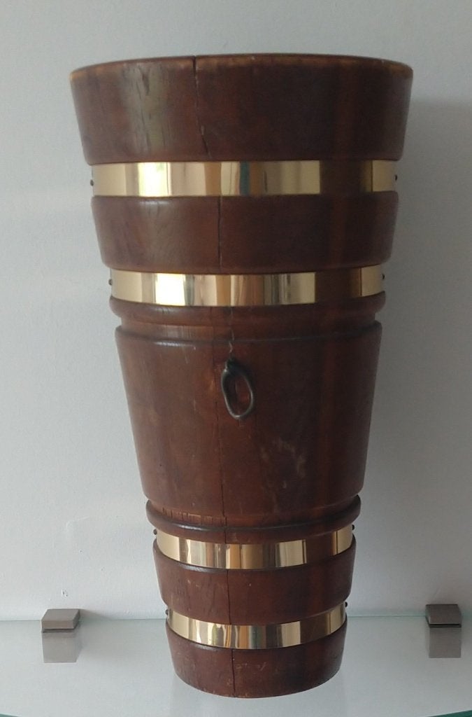 paraplubak/droogbloemen vaas houtsnijwerk, volgnr 5, Ophalen of Verzenden