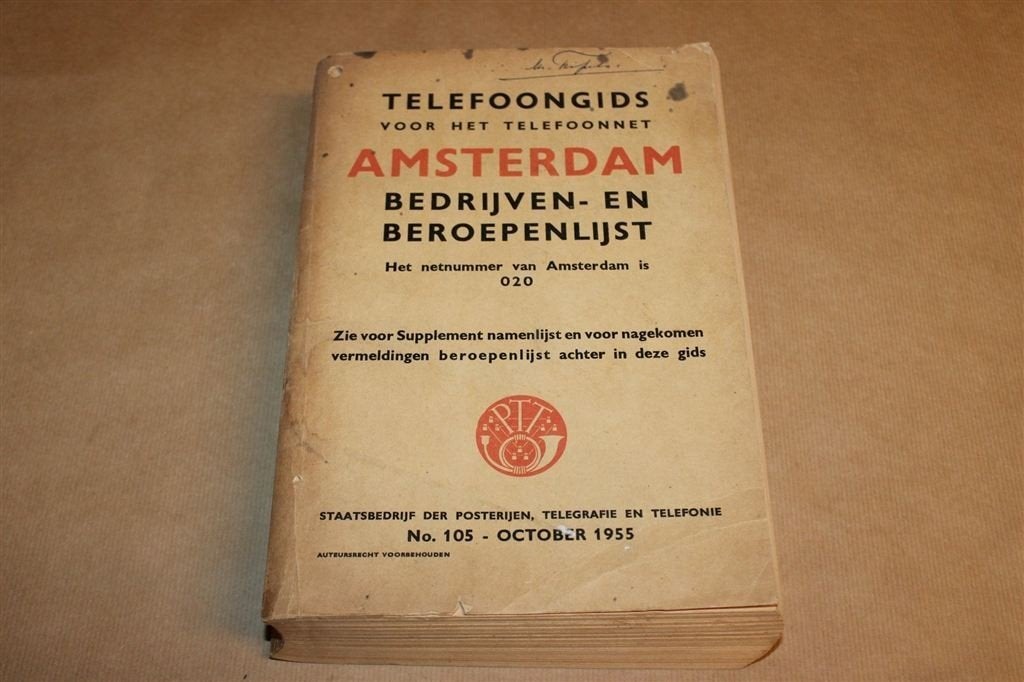 Telefoongids Amsterdam 1955 — Zeldzaam PTT, Verzenden, Gelezen