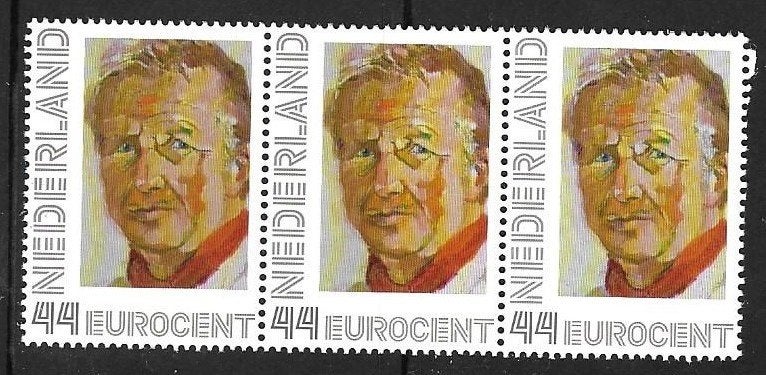 Strip van 3 persoonlijke zegels, Toon Hermans, postfris, Ophalen of Verzenden, Postfris