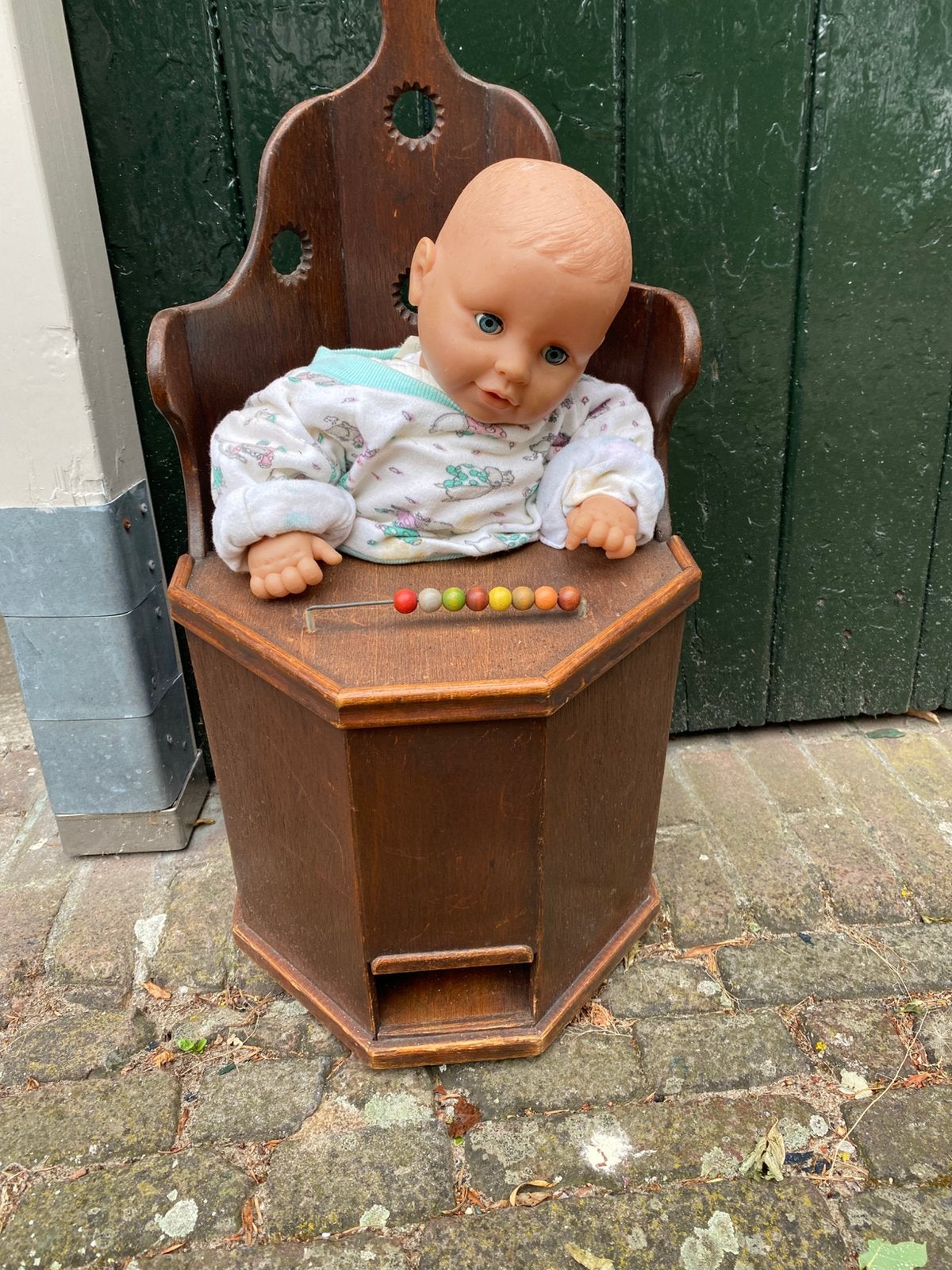 Antieke poppen  stoel 30 cm. Hoog., Ophalen