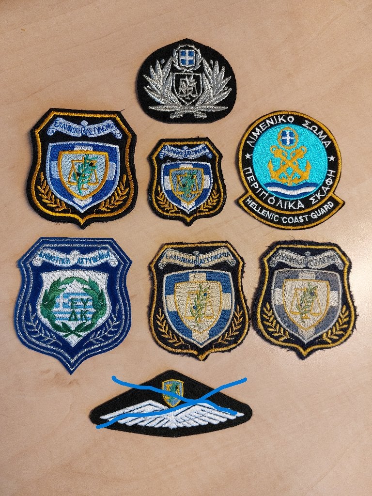 Politie Emblemen Griekenland, Ophalen of Verzenden, Overige soorten, Overige gebieden, Embleem of Badge