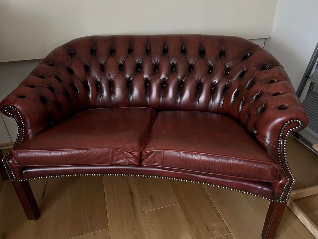 Chesterfield bank €150,00, Ophalen, 150 tot 200 cm, Tweepersoons, 75 tot 100 cm