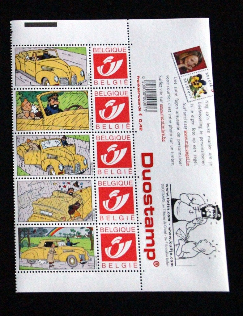 Belgique duostamps Tintin Hergé Kuifje MNH série N 5, Postzegels en Munten, Verzenden, Postfris
