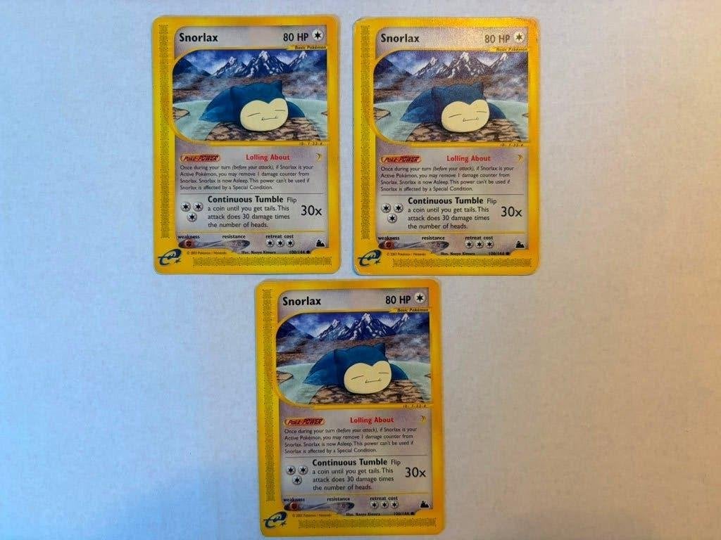 3 x Snorlax Skyridge 100, Ophalen of Verzenden, Zo goed als nieuw, Losse kaart