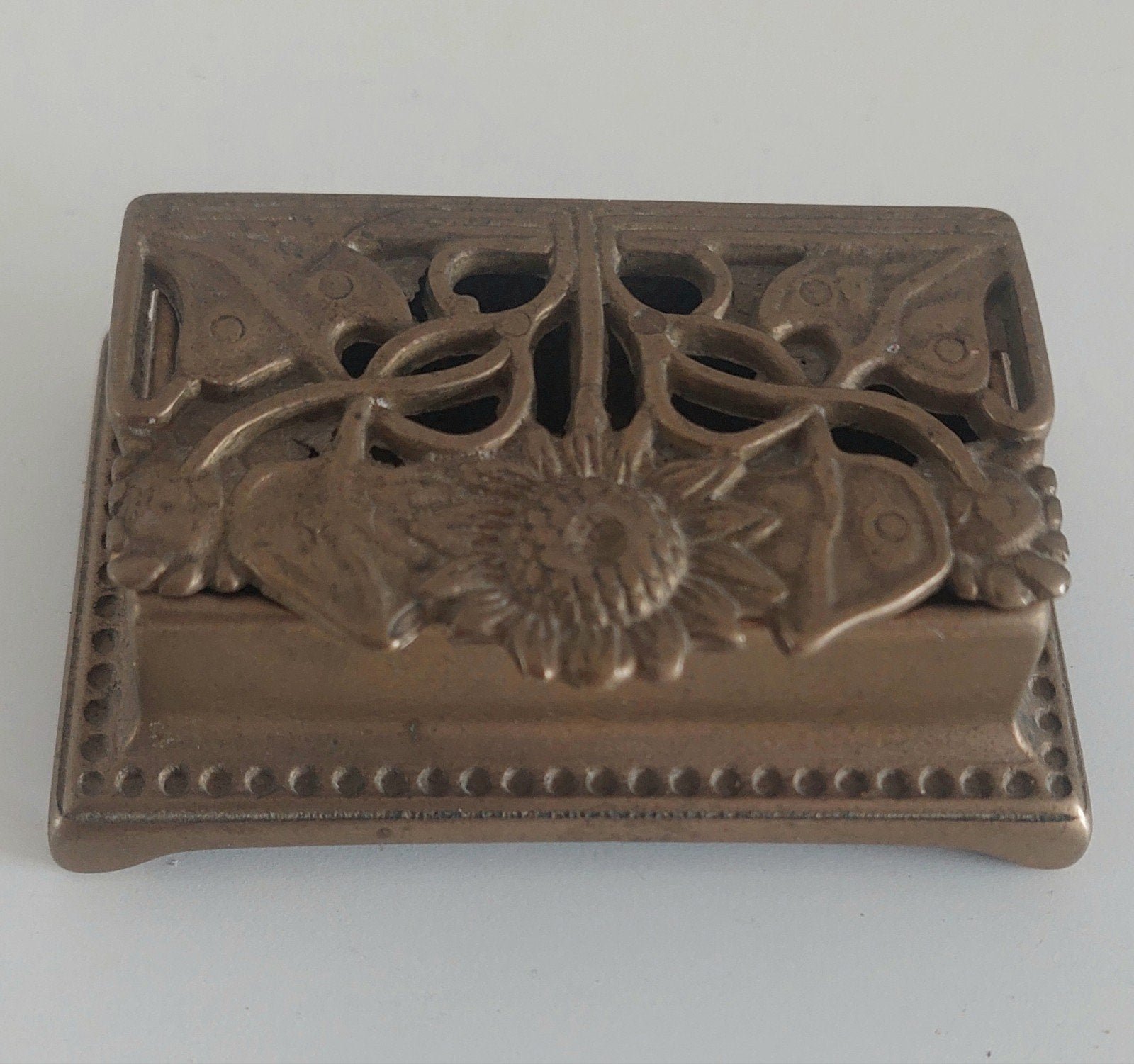 Klein koperen Art Deco postzegeldoosje, Antiek en Kunst, Ophalen of Verzenden