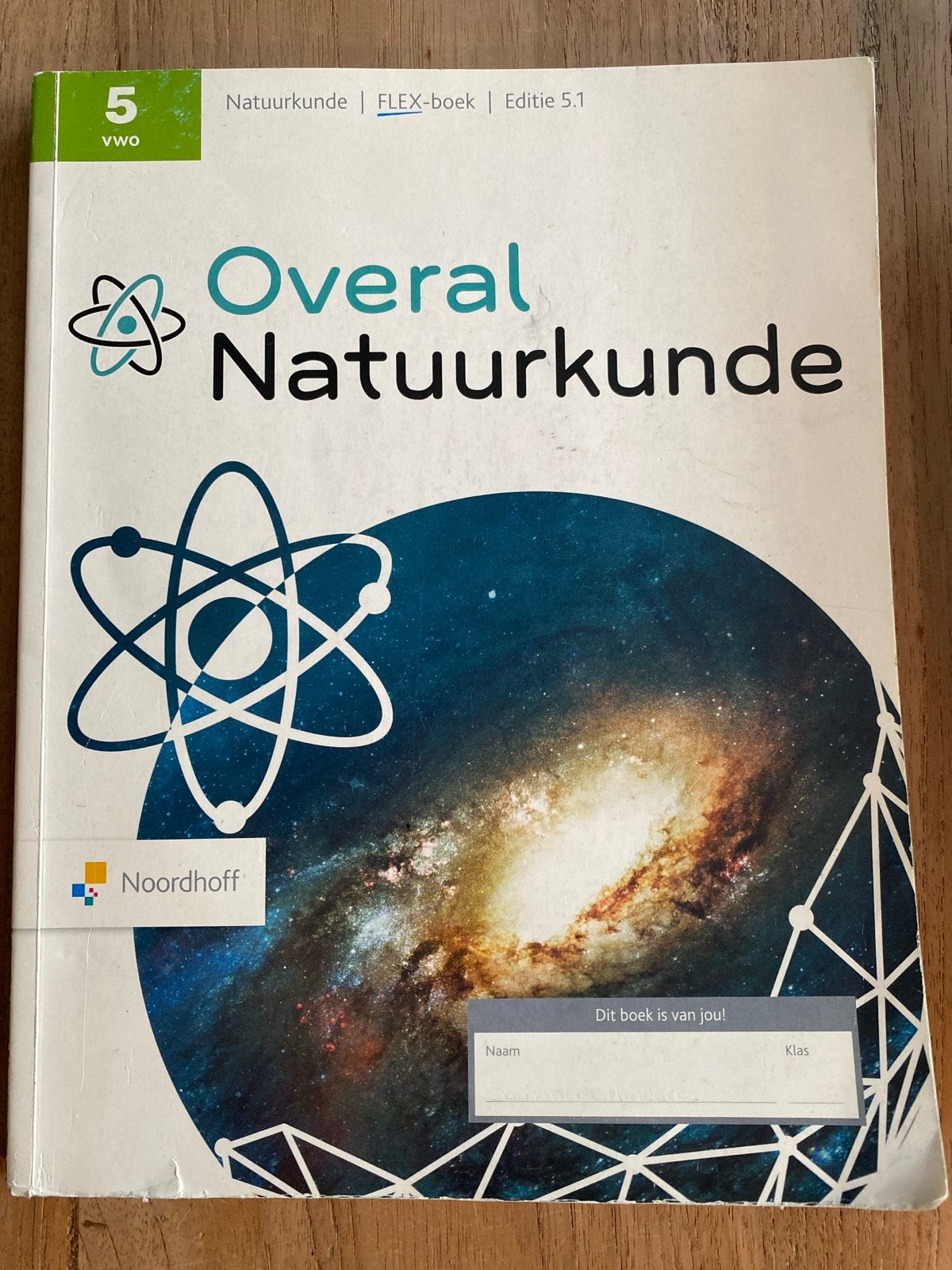 Overal Natuurkunde 5 VWO FLEX-boek Editie 5.1 Noordhoff, Boeken, Ophalen of Verzenden, Beta, Zo goed als nieuw, WO
