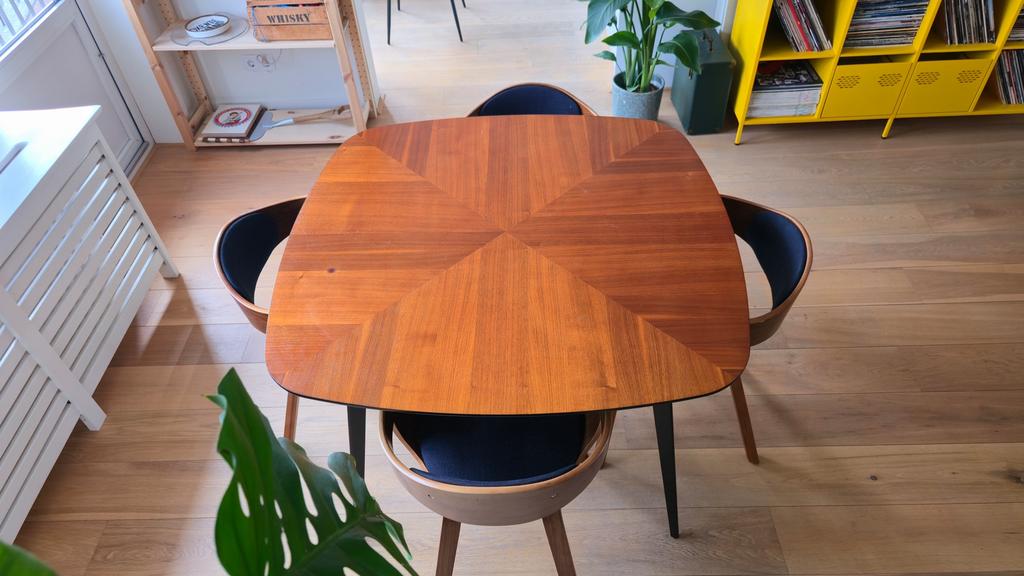 Eetkamertafel (stoelen in andere advertentie), Huis en Inrichting, Tafels | Eettafels, Ophalen, Gebruikt, 50 tot 100 cm, 50 tot 100 cm