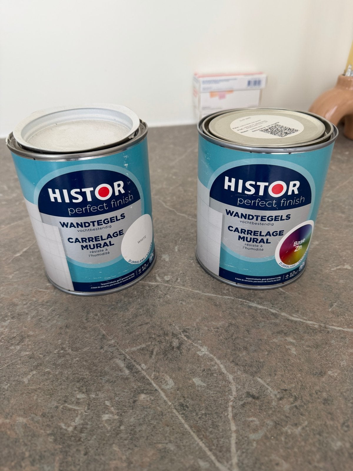 Histor Wandtegelverf Wit & Cool Granite - Vochtbestendig, Ophalen, Wit, Nieuw, Verf