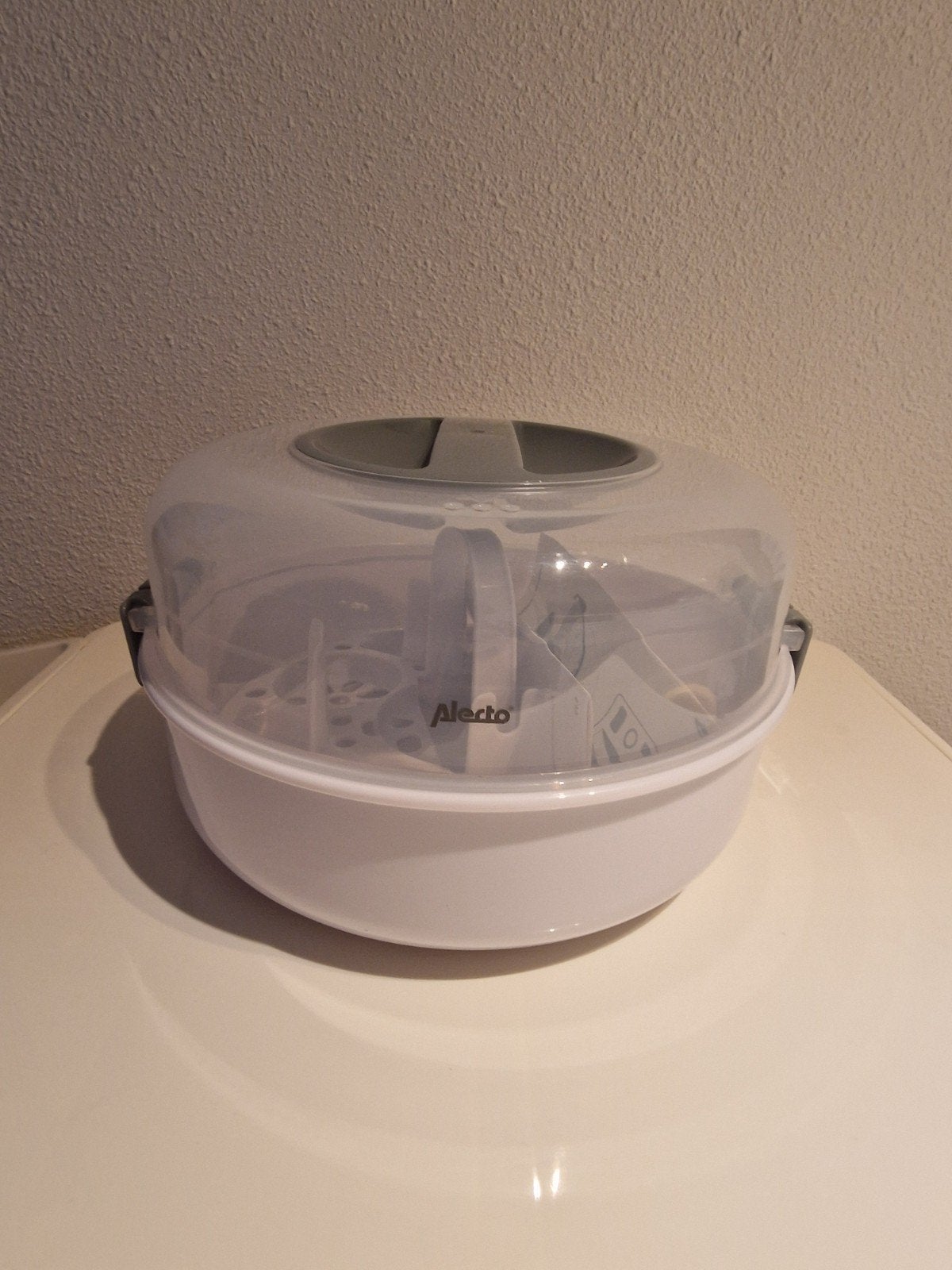 Te koop Alecto magnetron fles sterilisator, Ophalen of Verzenden, Zo goed als nieuw, Sterilisator, Alecto