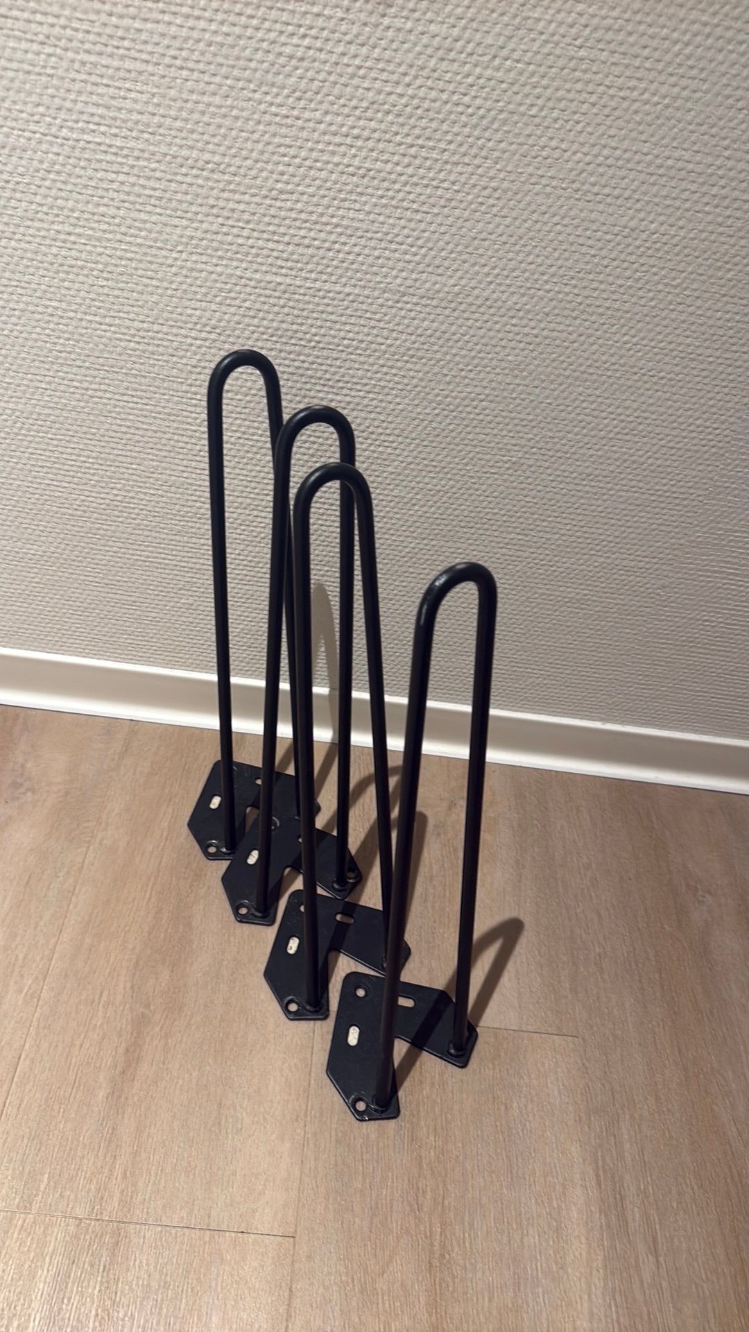 4x Duraline meubelpoot draad staal 40cm mat zwart, Ophalen of Verzenden, Rond, Minder dan 50 cm, Minder dan 50 cm