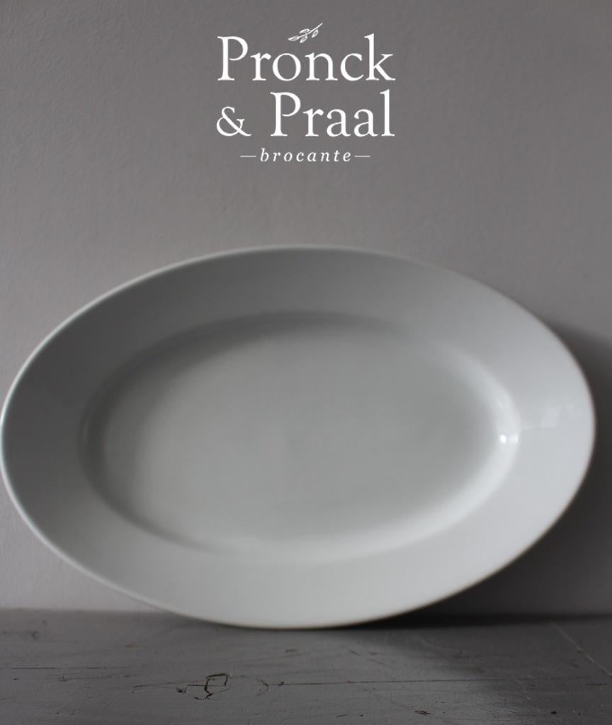 Oude brocante serveerschaal off white Nr.11 *Pronck & Praal*, Ophalen of Verzenden