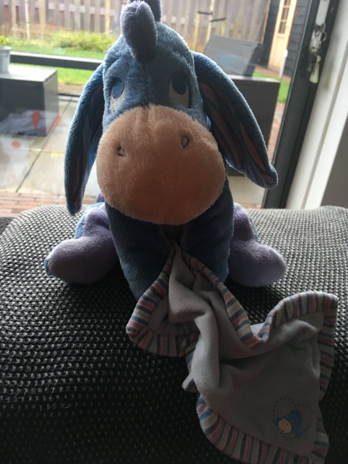 Gebruikte Disney knuffel Eeyore van Nicotoy, Gebruikt, Disney, Blauw, Ophalen of Verzenden
