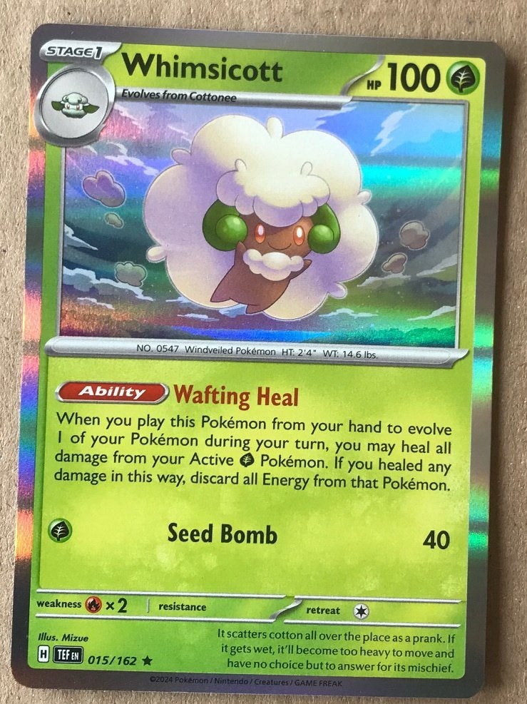 Pokemon - Whimsicott (TEF 015) Holo rare.., Ophalen of Verzenden, Nieuw, Losse kaart, Foil