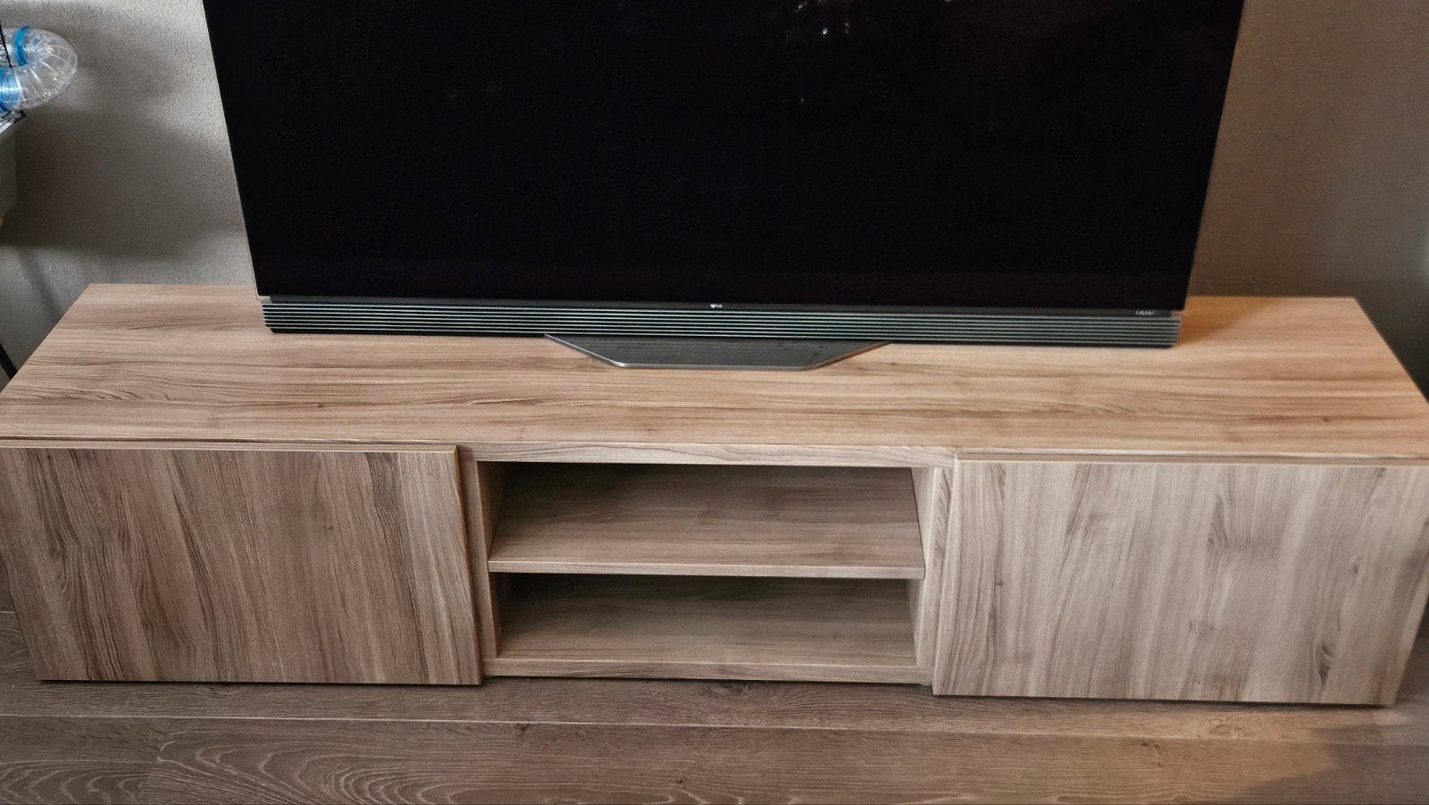 IKEA Besta TV meubel, eiken gelazuurd 180x40x38cm, Ophalen, Gebruikt, 150 tot 200 cm, Minder dan 100 cm