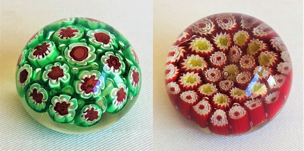2 Baccarat St Louis Millefiori Murano Presse Papiers, Antiek en Kunst, Antiek | Glas en Kristal, Ophalen of Verzenden