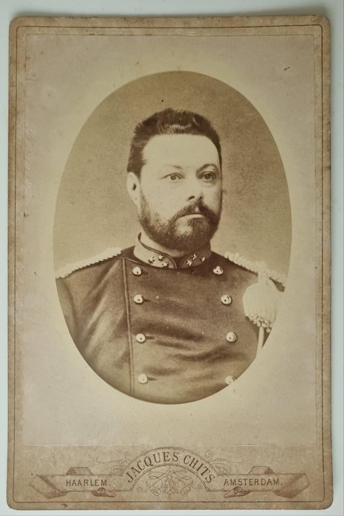 Foto kapitein, eind 19e eeuw, Ophalen of Verzenden, Landmacht, Nederland, Foto of Poster