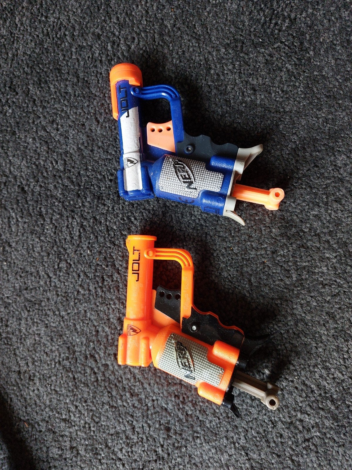 2 Nerf Jolt Blasters - Blauw en Oranje, Ophalen of Verzenden, Zo goed als nieuw, Jongen of Meisje