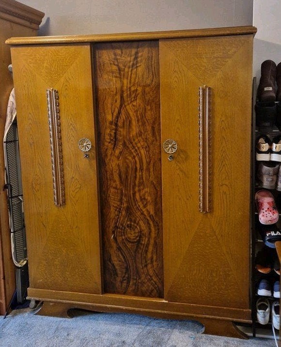 Vintage Art Deco Kledingkast en Kaptafel Set, Ophalen