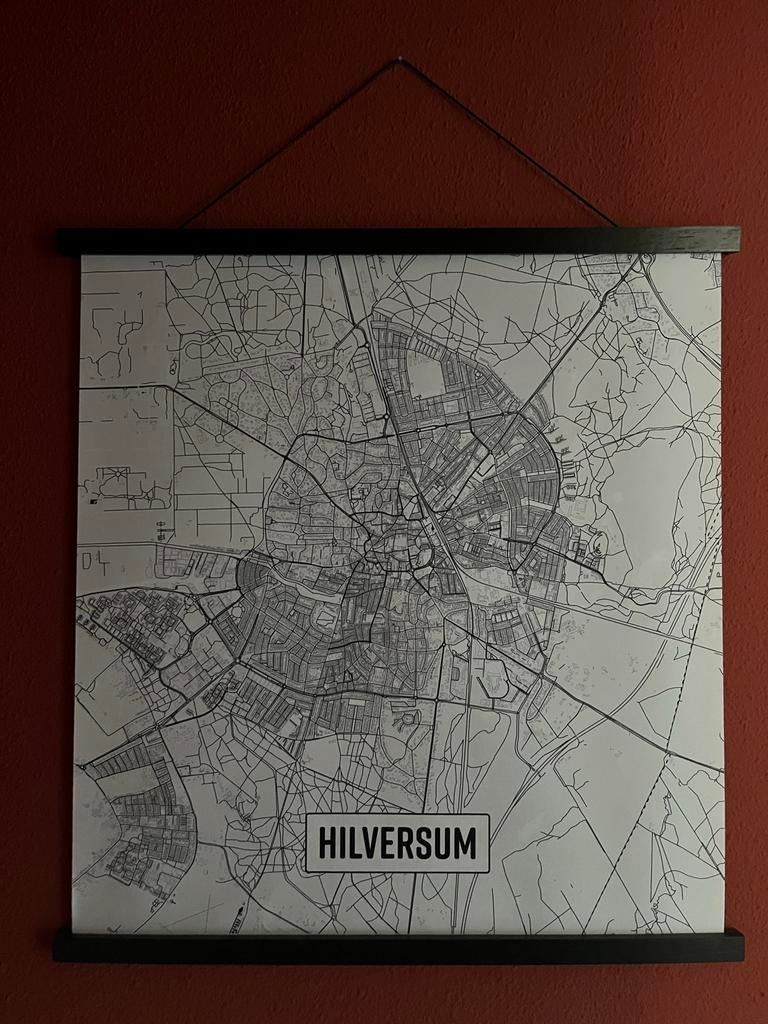 Stijlvolle Kaart van Hilversum - Wanddecoratie, Ophalen, 2000 tot heden, Nederland, Landkaart