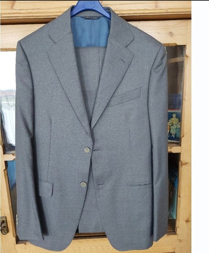 Italiaans maat 48. Slim fit, slank model., Ophalen of Verzenden, Zo goed als nieuw, Maat 48/50 (M), Grijs