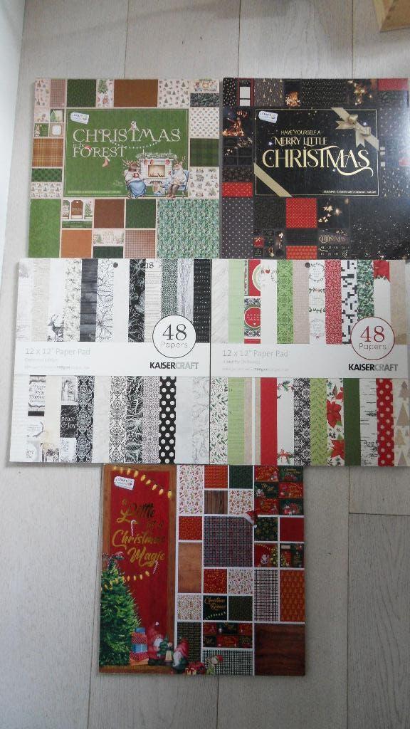 5 boeken scrapbook sheets Kerst  / Christmas, Hobby en Vrije tijd, Scrapbooking, Ophalen of Verzenden, Album of Boek