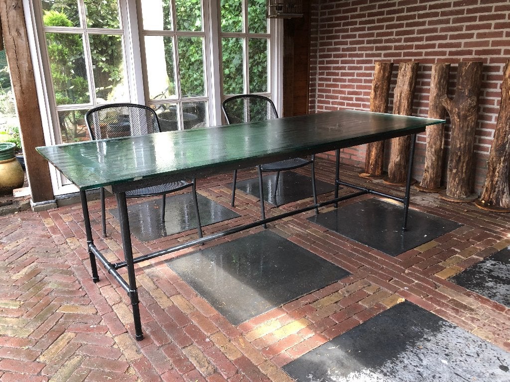 buitentafel, Ophalen, Gebruikt, Rechthoekig, Metaal