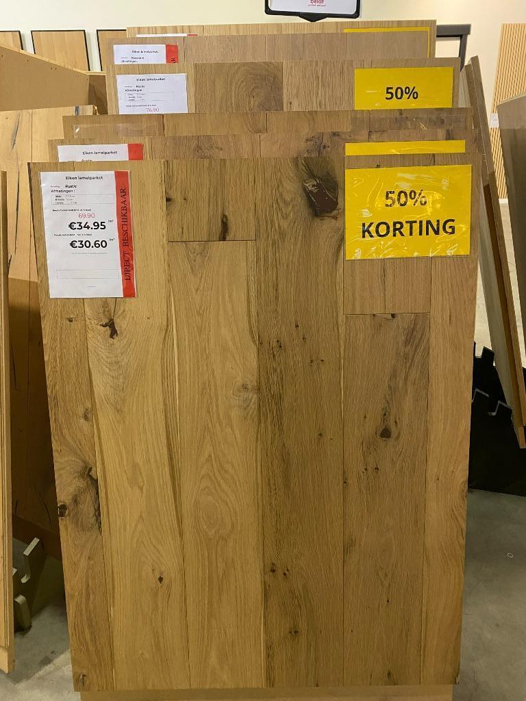 Eiken vloer voor € 38.50 /m² incl BTW - STOCKVERKOOP, Ophalen, Nieuw, Vloerdelen of -planken, 10 m² of meer