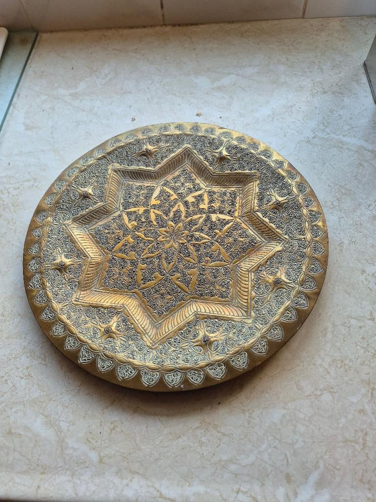 Marokkaans bord in koper, Verzenden, Koper