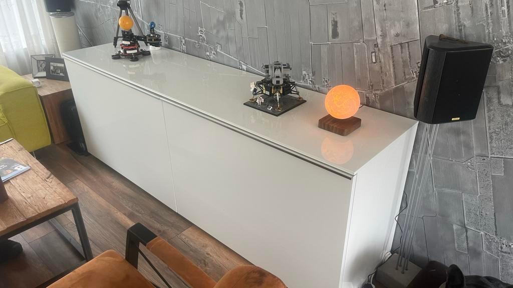 Hoogglans witte design kast - Duitse kwaliteit, Huis en Inrichting, Kasten | Dressoirs, Ophalen, Overige materialen, 150 tot 200 cm