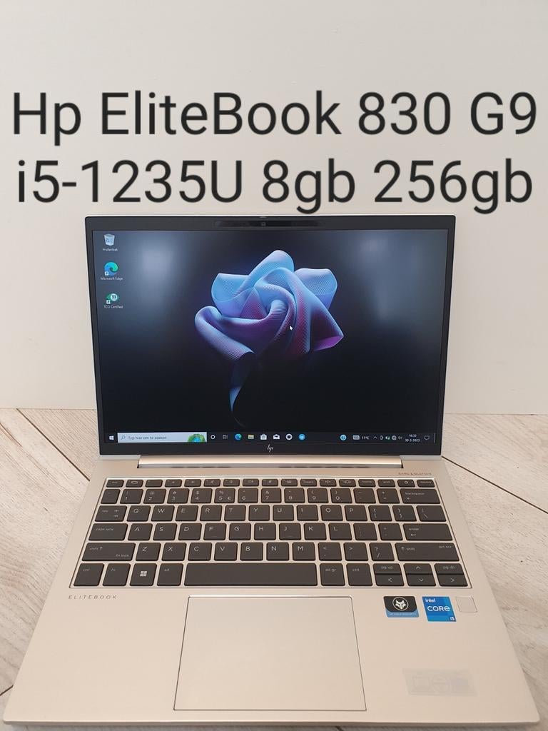 Nieuwstaat: Hp Elitebook 830 G9 i5-1235U 8gb 256gb WUXGA, Computers en Software, 256 GB, Met videokaart, Qwerty, 8 GB