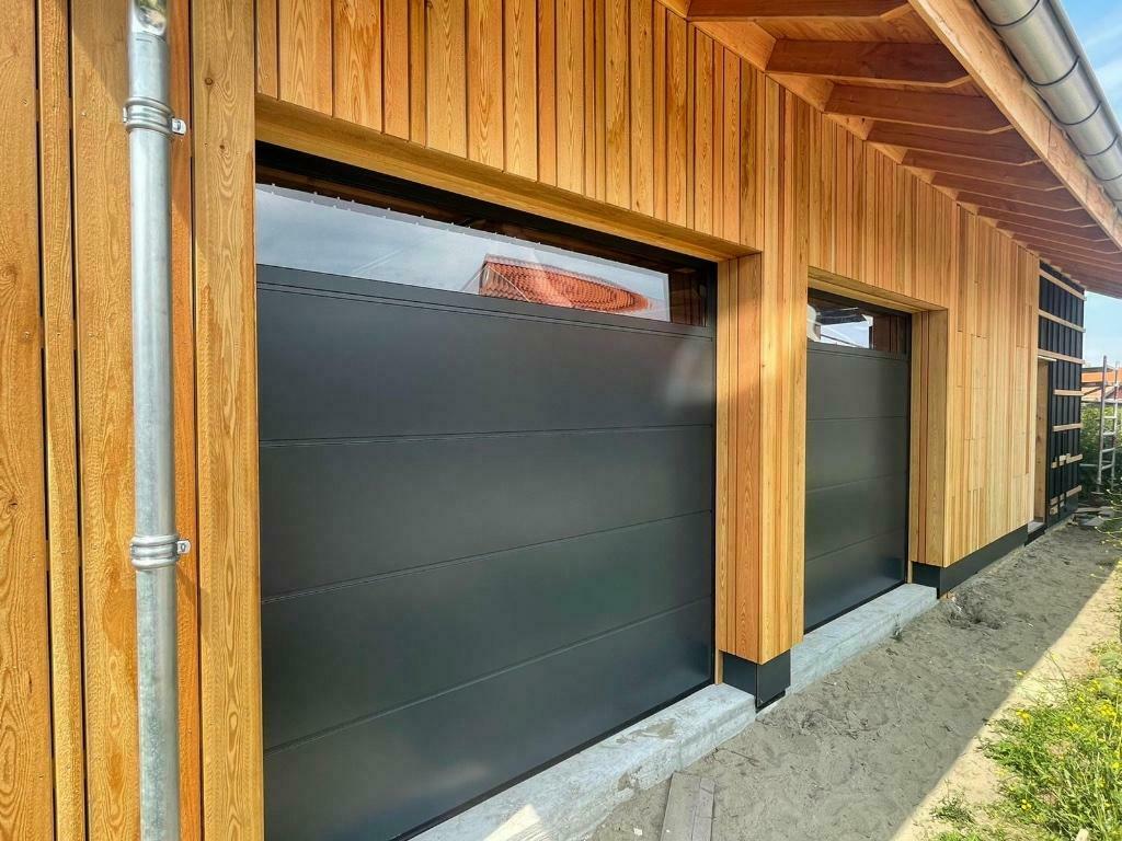 garagedeur met glas, perfect geïsoleerd! snelle levering!, 215 cm of meer, Ophalen of Verzenden, Metaal, Garagedeur