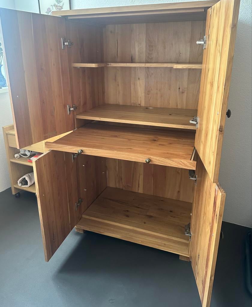Houten Computerkast met Opbergruimte, Antiek en Kunst, Antiek | Meubels | Kasten, Ophalen of Verzenden