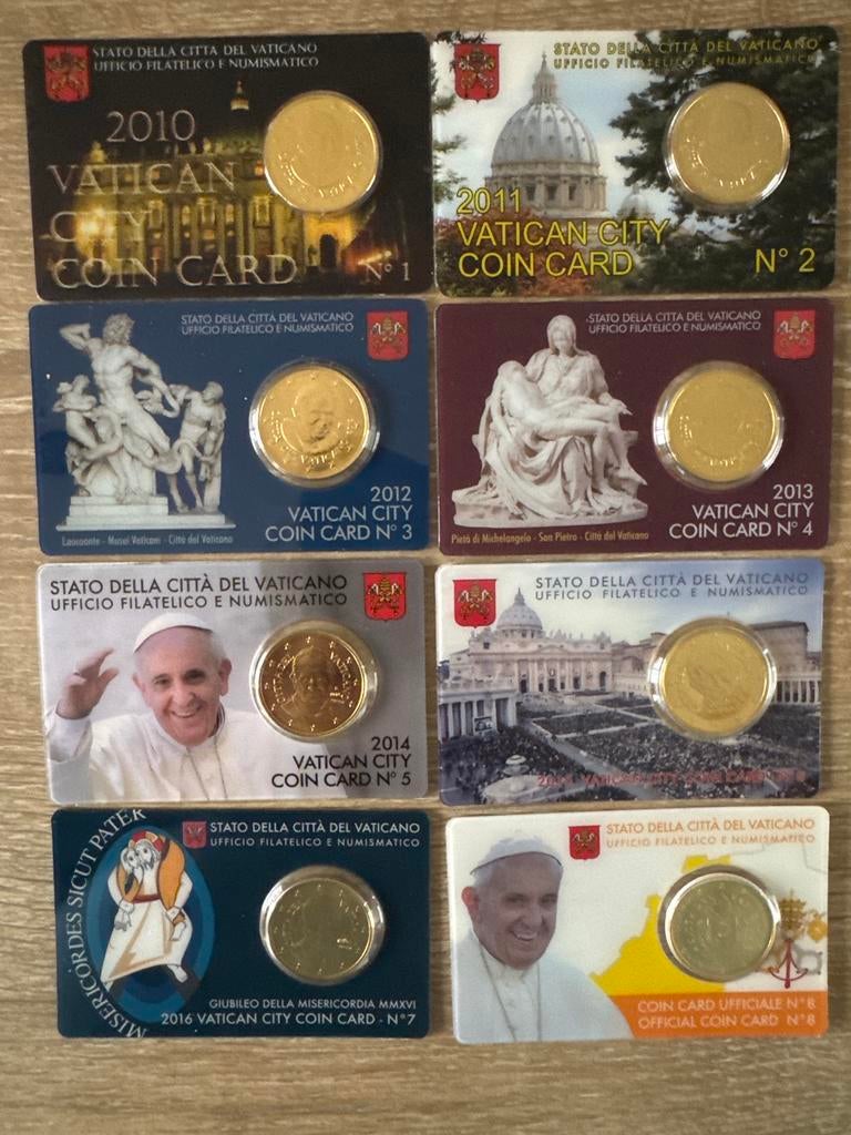 Vaticaan 50 eurocent nummer 1 tot en met 8, Ophalen of Verzenden, Vaticaanstad, 50 cent