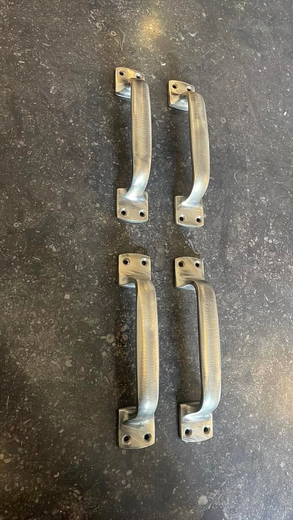 2x set Deurgrepen Antiek Jaren 30 MESSING & NIKKEL deurgreep, Ophalen of Verzenden