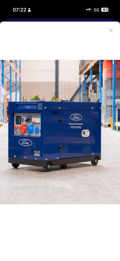 Nieuwe Generator 6/6.3 kVA 230V & 7.5/7.9 kVA 400V, Ophalen, Elektrisch startend, Benzine, Nieuw