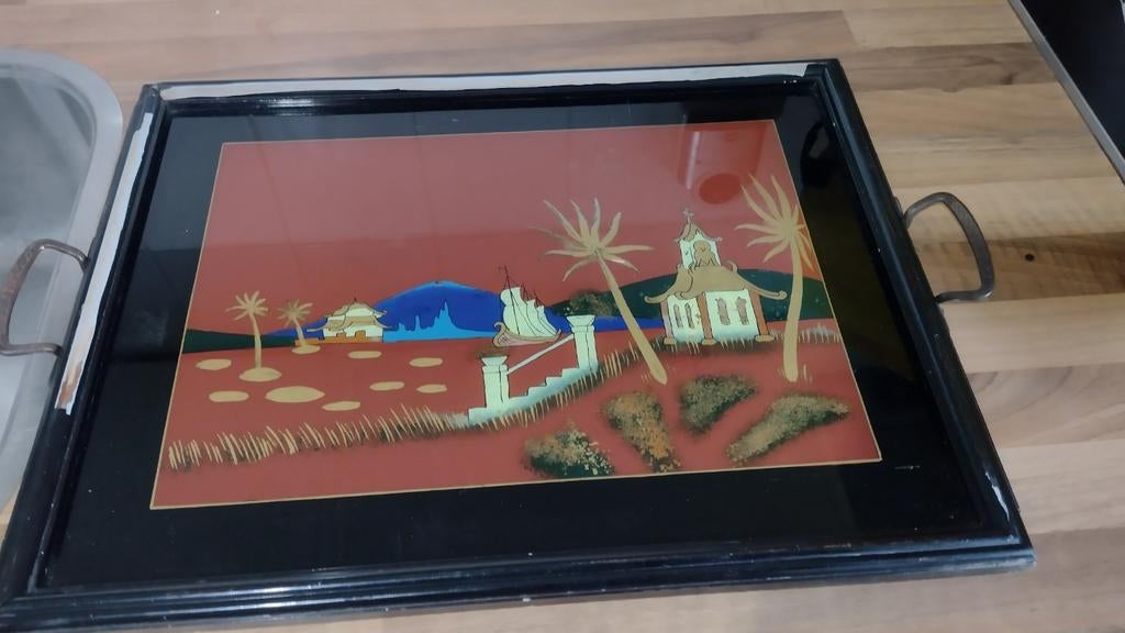 Heel oud Chinees Aziatisch dienblad, Ophalen of Verzenden