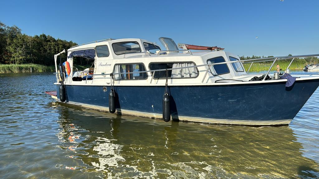 Nette stalen motorboot van 8,5m, Watersport en Boten, Motorboten en Motorjachten, Ophalen, Gebruikt