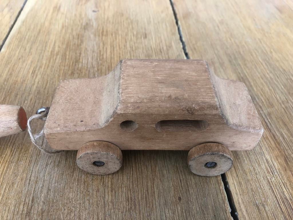 Houten antieke auto 14 cm, Antiek en Kunst, Antiek | Speelgoed, Ophalen of Verzenden