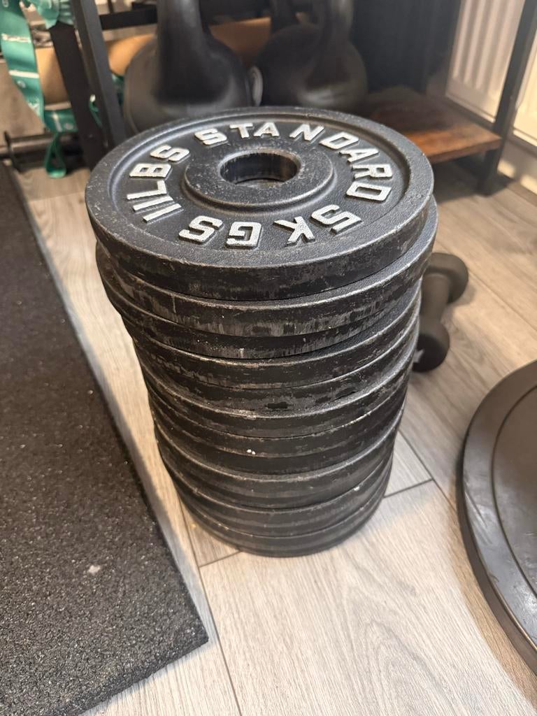 Complete Halterset - Olympisch & 30mm - Topconditie!, Ophalen, Gebruikt, Armen, Halterset