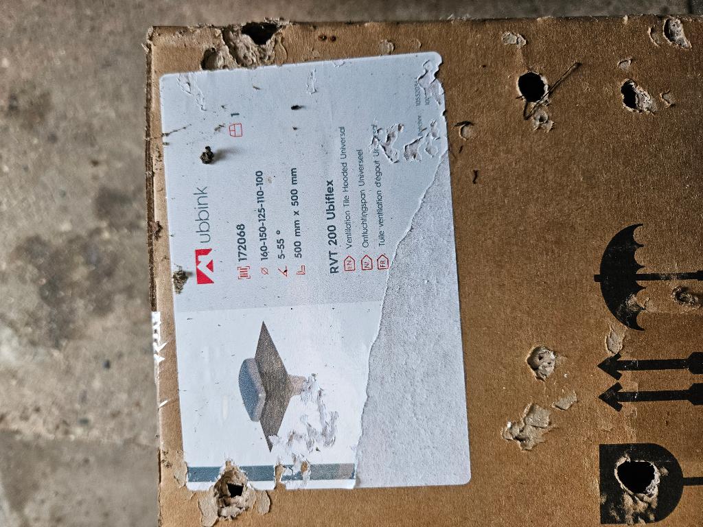 Ubbink dakdoorvoer 160-100mm dakpan, Ophalen of Verzenden, Nieuw, Ventilator en Afzuiger