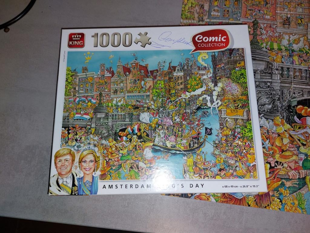 Complete legpuzzel Amsterdam kings day, Ophalen of Verzenden, 500 t/m 1500 stukjes, Zo goed als nieuw