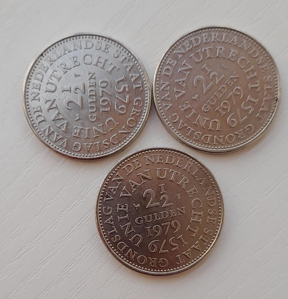 1979 Unie van Utrecht rijksdaalder, Ophalen of Verzenden, Koningin Juliana, 2½ gulden, Losse munt