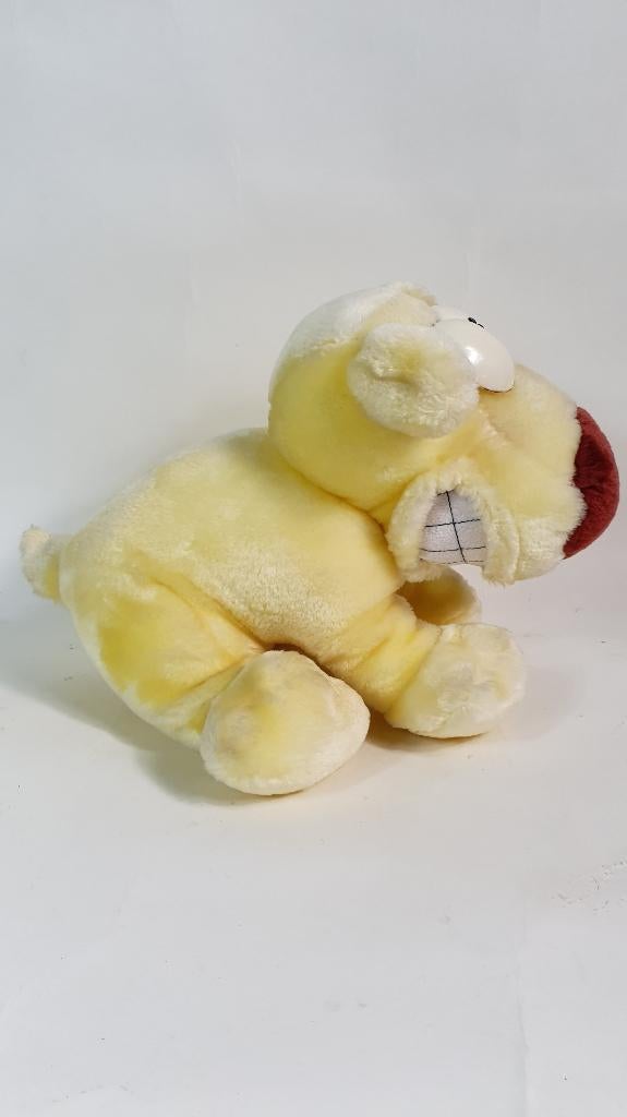 Grimmy Inc. Dog, vintage knuffel hond geel. 1993. 30 cm. 8B1, Tweedehands verkoop, Tweedehands verkoop, Gebruikt, Geen@idee.nl