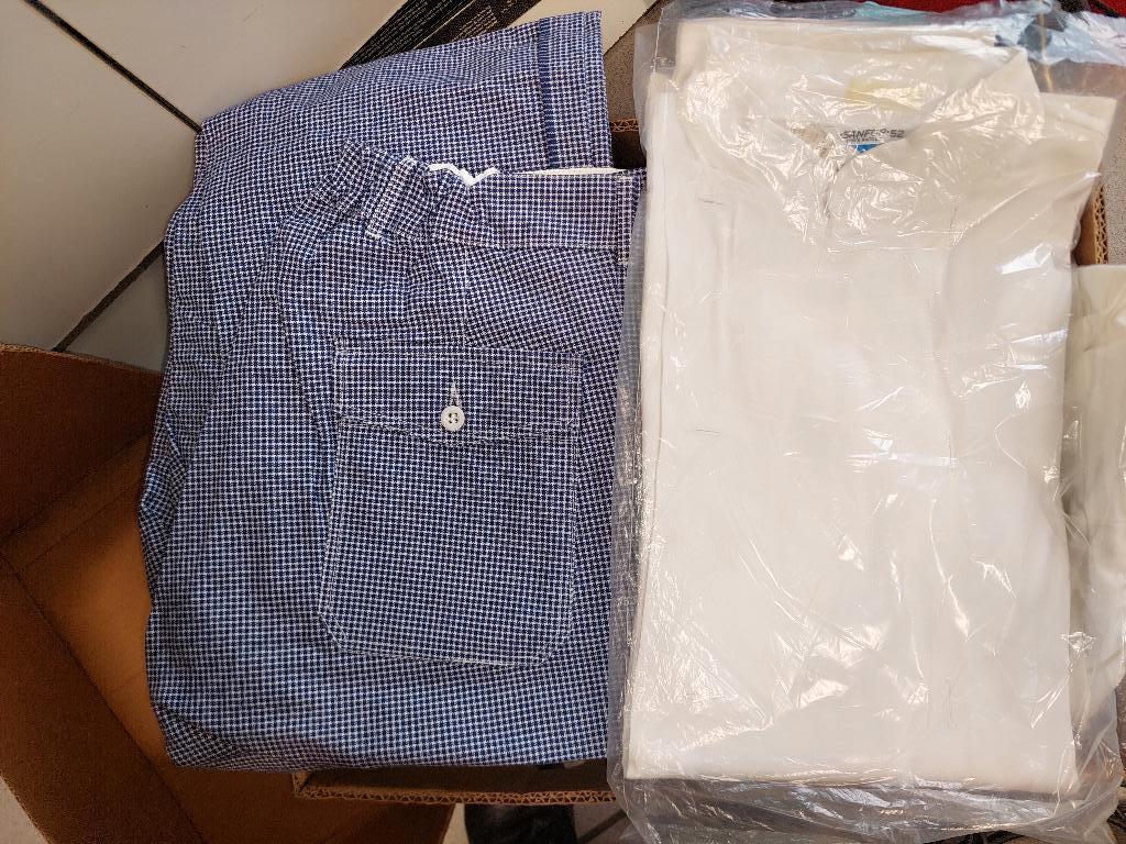 Geruite bakkersbroek met witte kombuis, Ophalen, Maat 52/54 (L), Carnaval, Onbekend