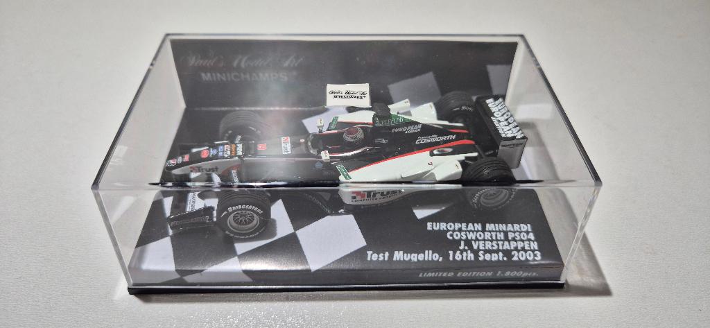 F1 Minardi PS04 Jos Verstappen Test 1/43 *Inlay Kopie*, Ophalen of Verzenden, Zo goed als nieuw, Auto, MiniChamps