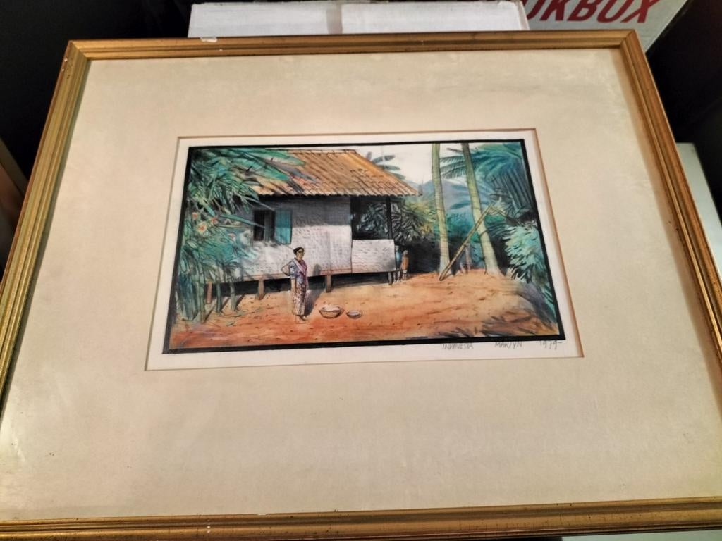 Indonesisch schilderij van Maryn, 1979, Antiek en Kunst, Kunst | Schilderijen | Klassiek, Ophalen