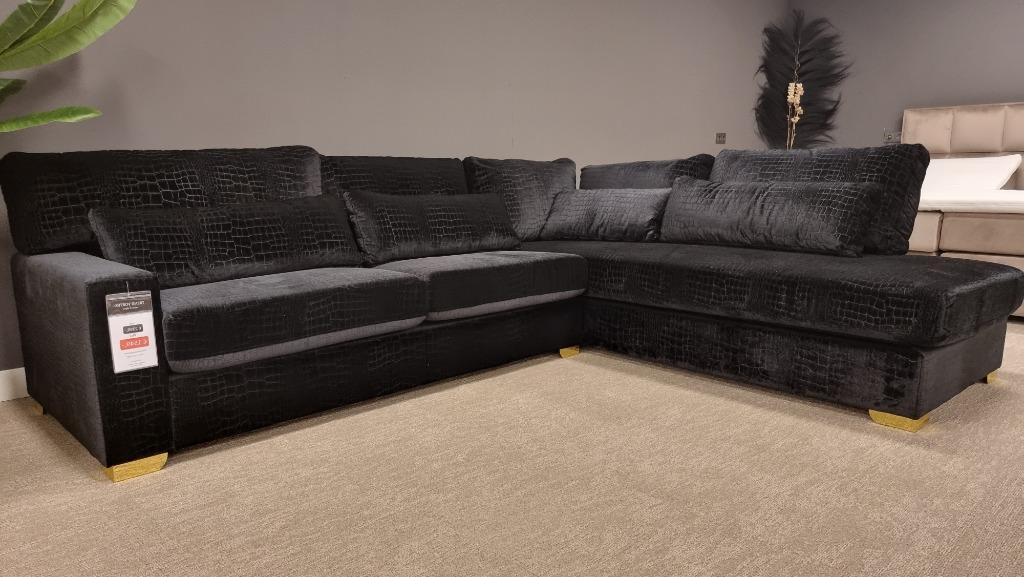 Voorraad actie | Taupe Croco hoekbank lounge | Utrecht, Ophalen, Hoekbank, 150 cm of meer, Eric Kuster style, Croco, modern