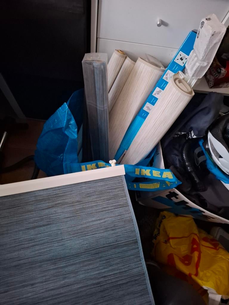 Ikea Rolgordijnen - Wit, Grijs/Zwart & Blauw/Grijs, Ophalen, Gebruikt, Grijs, 200 cm of meer