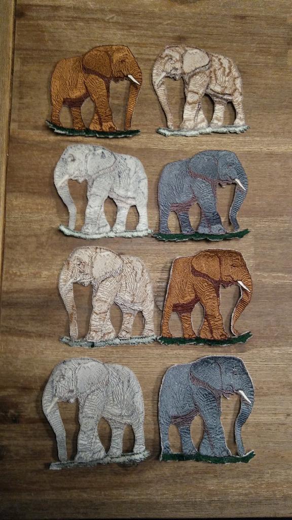Olifant grijs bruin olifanten embleem opnaai kleding vintage, Hobby en Vrije tijd, Ophalen of Verzenden, Nieuw, Overige typen